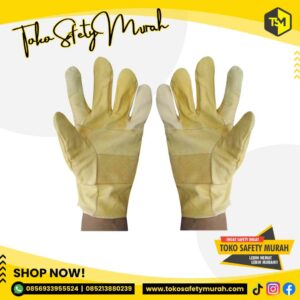 Sarung Tangan Las Argon Warna Kuning Bahan Tebal / Welding Glove Las Bahan Kulit