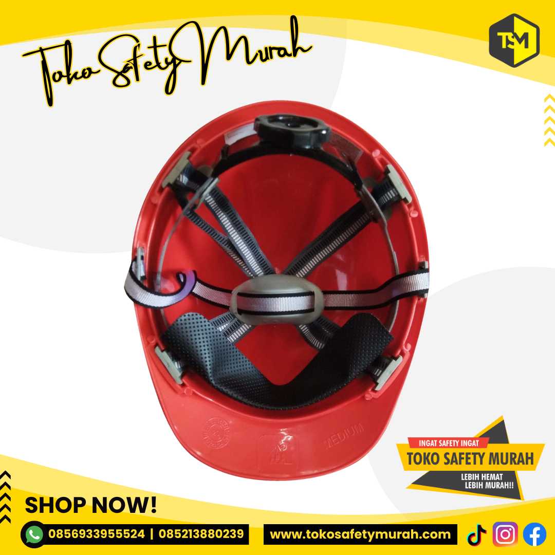 Helm SNI MURAH KOMPLIT 1 Set Safety AAA V Guard + Fastrack + Tali dagu #Jual Alat Pelindung Diri APD Alat Keselamatan Kerja K3 - Image 5