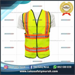 Rompi Proyek Safety Kombinasi Scotlight Double Hijau #Jual Alat Pelindung Diri APD Alat Keselamatan Kerja K3