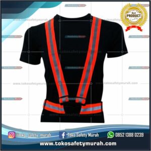 Rompi V Karet Elastis Orange / Rompi Safety Gesper Murah #Jual Alat Pelindung Diri APD Alat Keselamatan Kerja K3