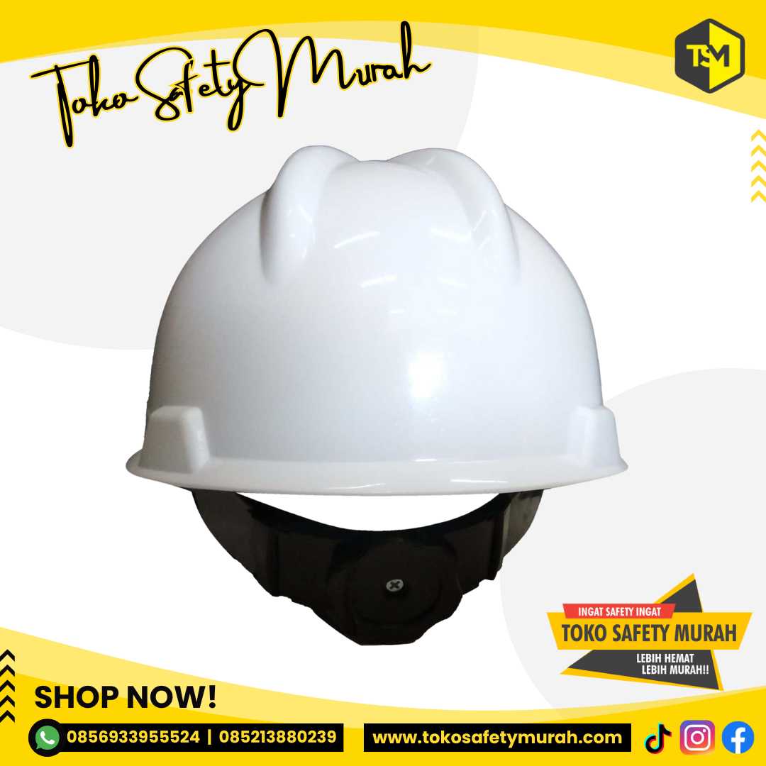 Helm Mandor Pengawas Manajer Insinyur Kerja Tukang Bangunan Proyek / Standar SNI AAA Putih + Fastrack + Tali Dagu #Jual Alat Pelindung Diri APD Alat Keselamatan Kerja K3 - Image 5