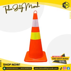 Safety Traffic Cone Karet 70cm Rubber Cone Orange 70 cm Double Scotlight Pembatas Jalan Kerucut Lalu Lintas #Jual Alat Pelindung Diri APD Alat Keselamatan Kerja K3