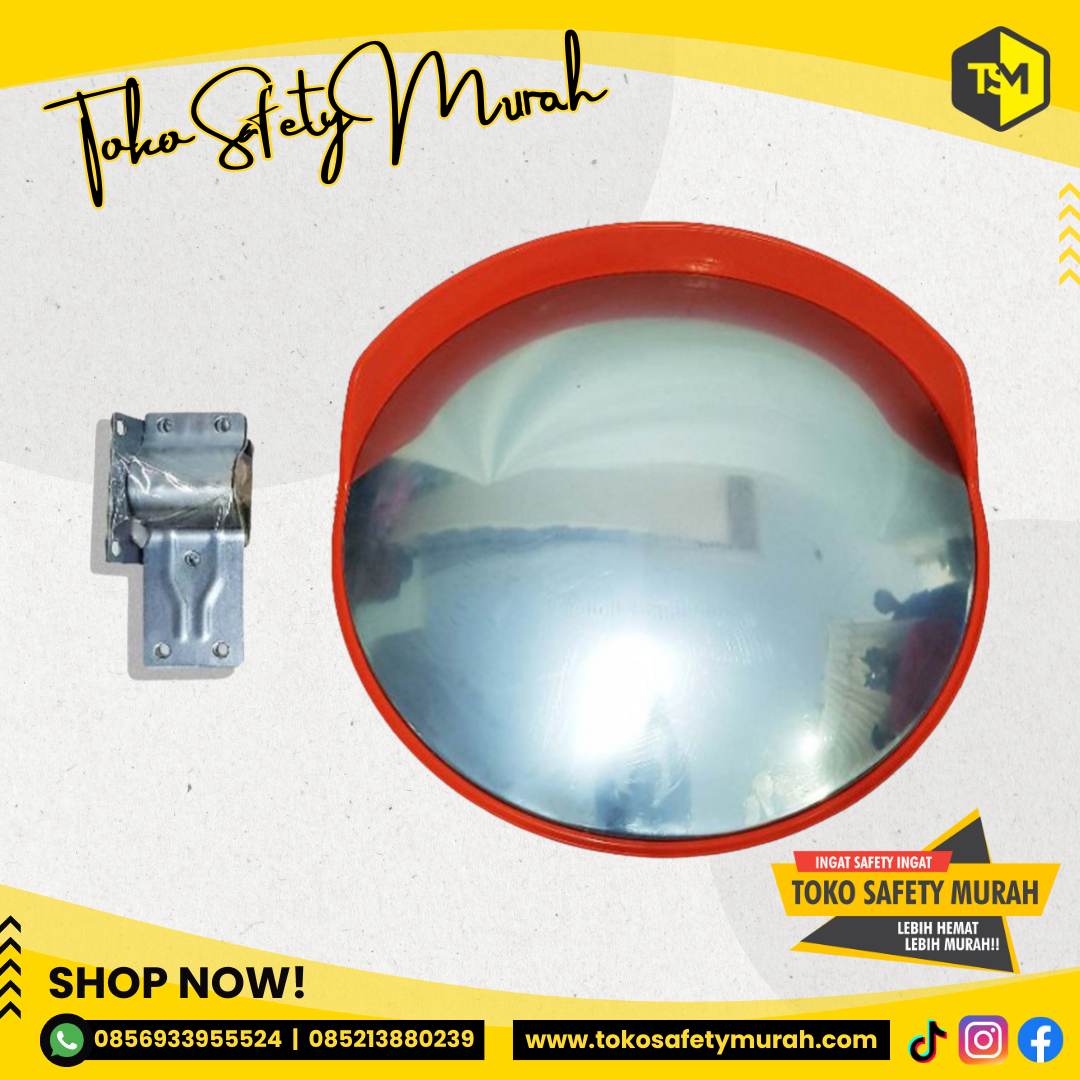 Convex Mirror Kaca Jalan Cermin Cembung Kecil 45 cm Outdoor / Kaca Cembung 45cm Simpang Jalan Tikungan Jalan - Image 2
