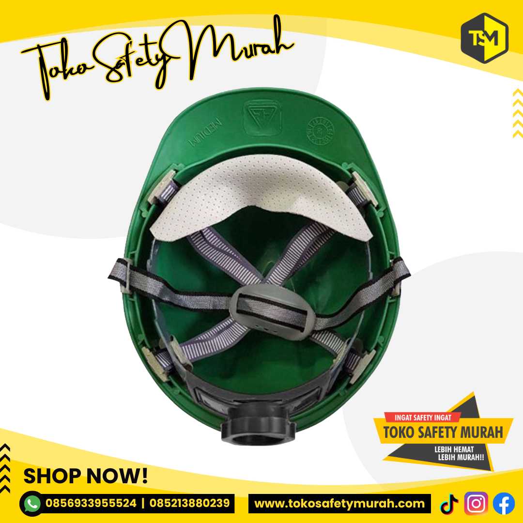 Helm Pengawas Lingkungan A3 Hijau + Inner Fastrack + Tali Dagu #Jual Alat Pelindung Diri APD Alat Keselamatan Kerja K3 - Image 5