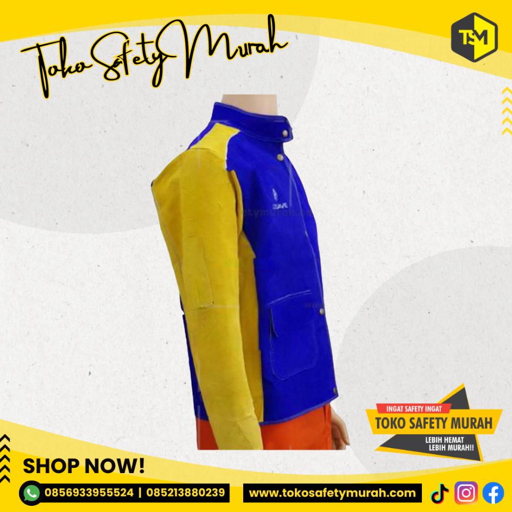 Baju Las Kulit ASLI GOSAVE / Welding Leather Jaket Las Tebal Safety #Jual Alat Pelindung Diri APD Alat Keselamatan Kerja K3 - Image 4