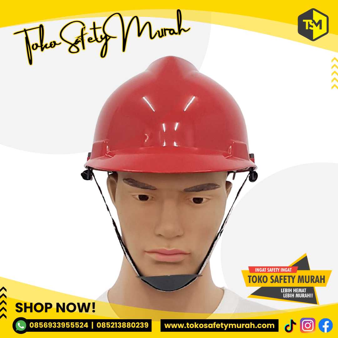 Helm Kerja Safety Officer Proyek Safety A3 Merah + Sarang Putar Fastrack + Tali Dagu #Jual Alat Pelindung Diri APD Alat Keselamatan Kerja K3 - Image 4