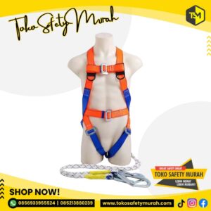 Full Body Harness Double Big Hook Besar + Tali Dada / Sabuk Tali Pengaman Safety Belt #Jual Alat Pelindung Diri APD Alat Keselamatan Kerja K3