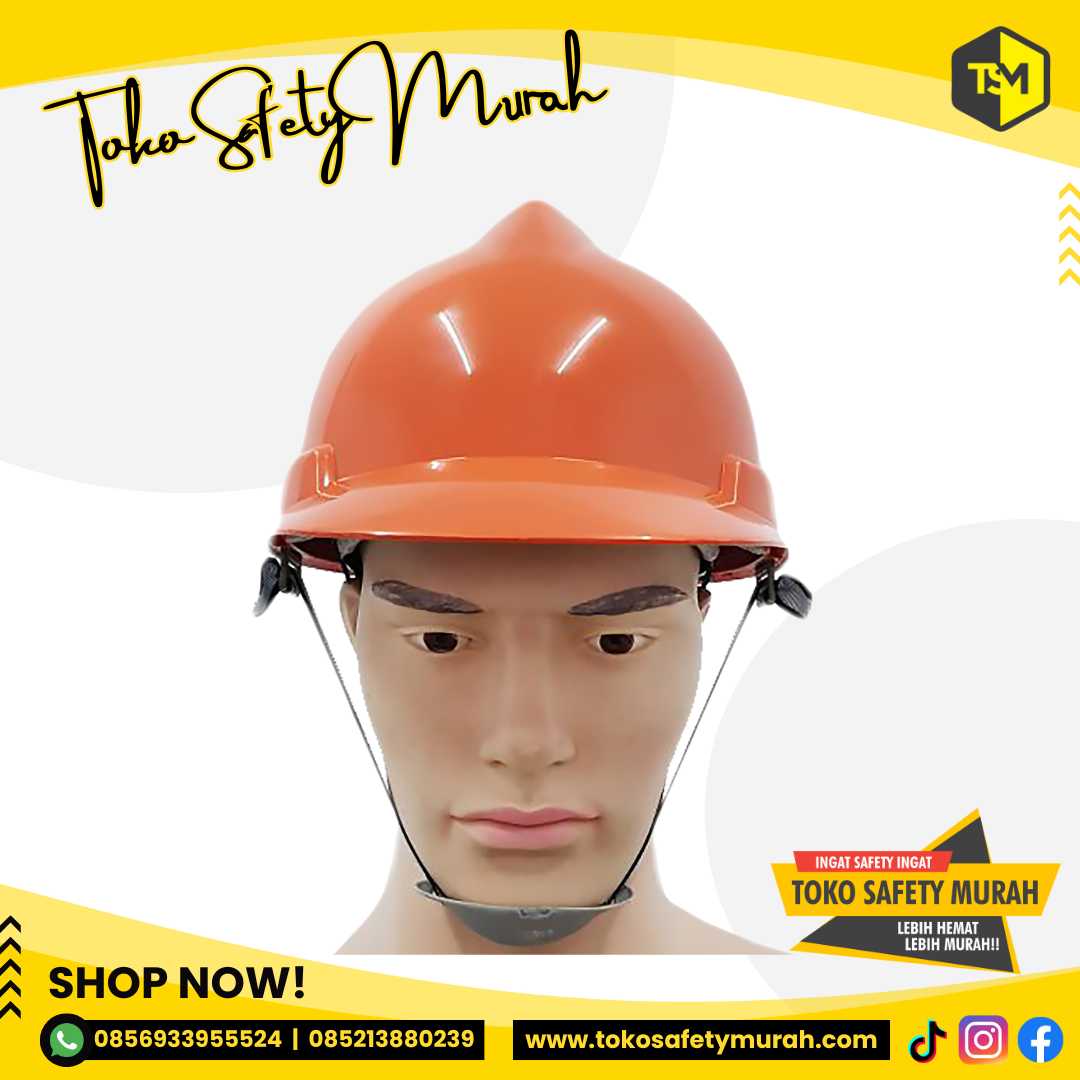 Safety Helmet Tamu Proyek Helm Kerja A3 Orange + Inner Fastrack + Tali Dagu #Jual Alat Pelindung Diri APD Alat Keselamatan Kerja K3 - Image 2
