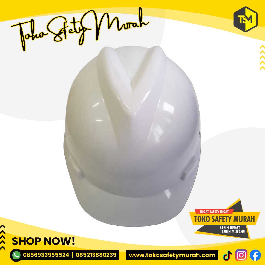 Helm Mandor Pengawas Manajer Insinyur A3 Putih + Inner Fastrack Putar + Tali Dagu #Jual Alat Pelindung Diri APD Alat Keselamatan Kerja K3 - Image 5