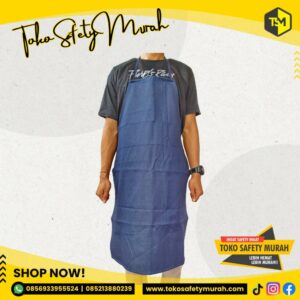 Celemek Masak Bahan Jeans Blue Denim / Apron Pelindung Dada / Barista Dapur Koki