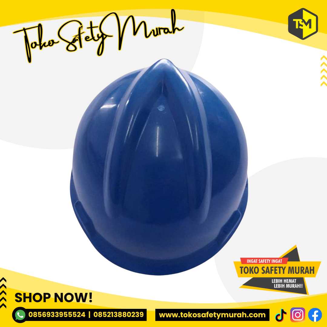 Helm Supervisor Electrical Kontraktor Pengawas / Pelindung Kepala A3 Biru Inner Biasa Murah #Jual Alat Pelindung Diri APD Alat Keselamatan Kerja K3 - Image 6