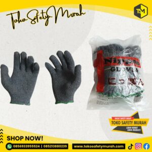 Sarung Tangan Kerja Kain Katun Rajut Benang 3 Abu Abu Nippon / Industri Proyek Mekanik Bengkel Safety Glove List Hijau 3B GRAY B3 Grey