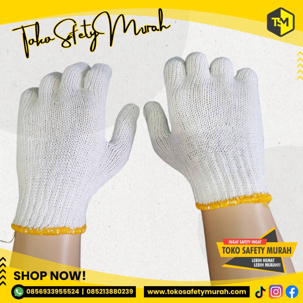 Sarung Tangan Kerja Polkadot Dotting Bintik Hitam Blue Rabbit Safety Gloves APD #Jual Alat Pelindung Diri APD Alat Keselamatan Kerja K3 - Image 5