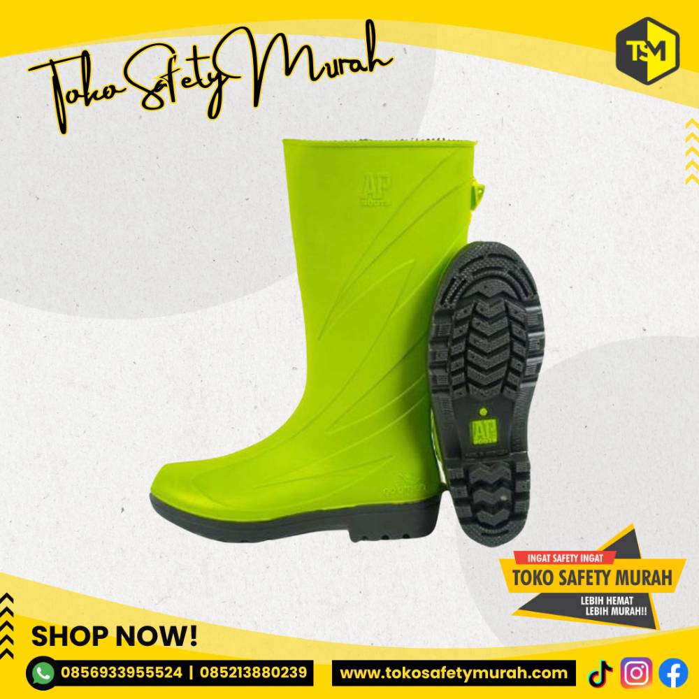 Sepatu Boot Tinggi AP Boots 2017 Warna Hijau Lemon Anti Air PVC Size 37-43 - Image 3