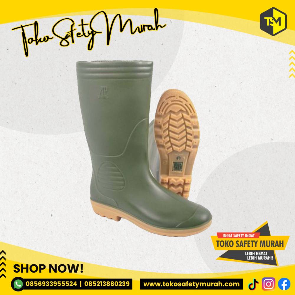 Sepatu Boot Karet Tinggi AP Boots 9506 Hijau Sepatu Boots Kerja Perkebunan Pertanian Peternakan - Image 3