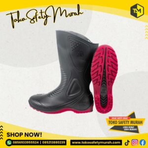 AP Boots Moto 1 Sepatu Boot Biker Karet Merah Hitam Tinggi Murah #Jual Alat Pelindung Diri APD Alat Keselamatan Kerja K3