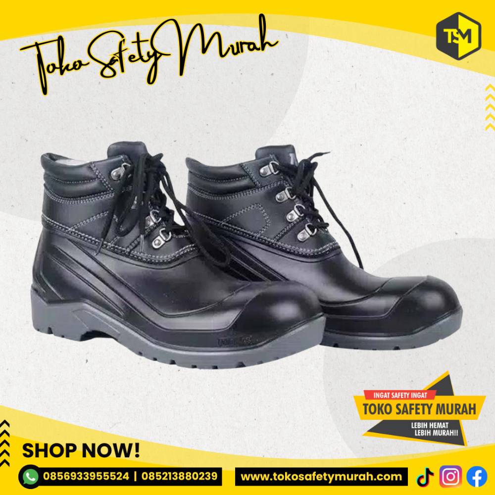 Safety Shoes AP Max by AP Boot Sepatu Boots Kerja Hitam Ujung Besi Steel Toe Outdoor Staff Proyek #Jual Alat Pelindung Diri APD Alat Keselamatan Kerja K3 - Image 4