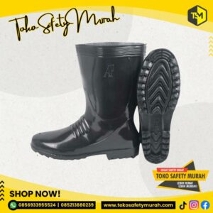 Sepatu Boot Pendek Hitam Anti Air Sepatu Boot PVC Karet AP Boots AP 1