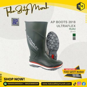 Sepatu AP Boots 2018 Ultraflex Sepatu Boot Karet Hujan Anti Air PVC - Hijau