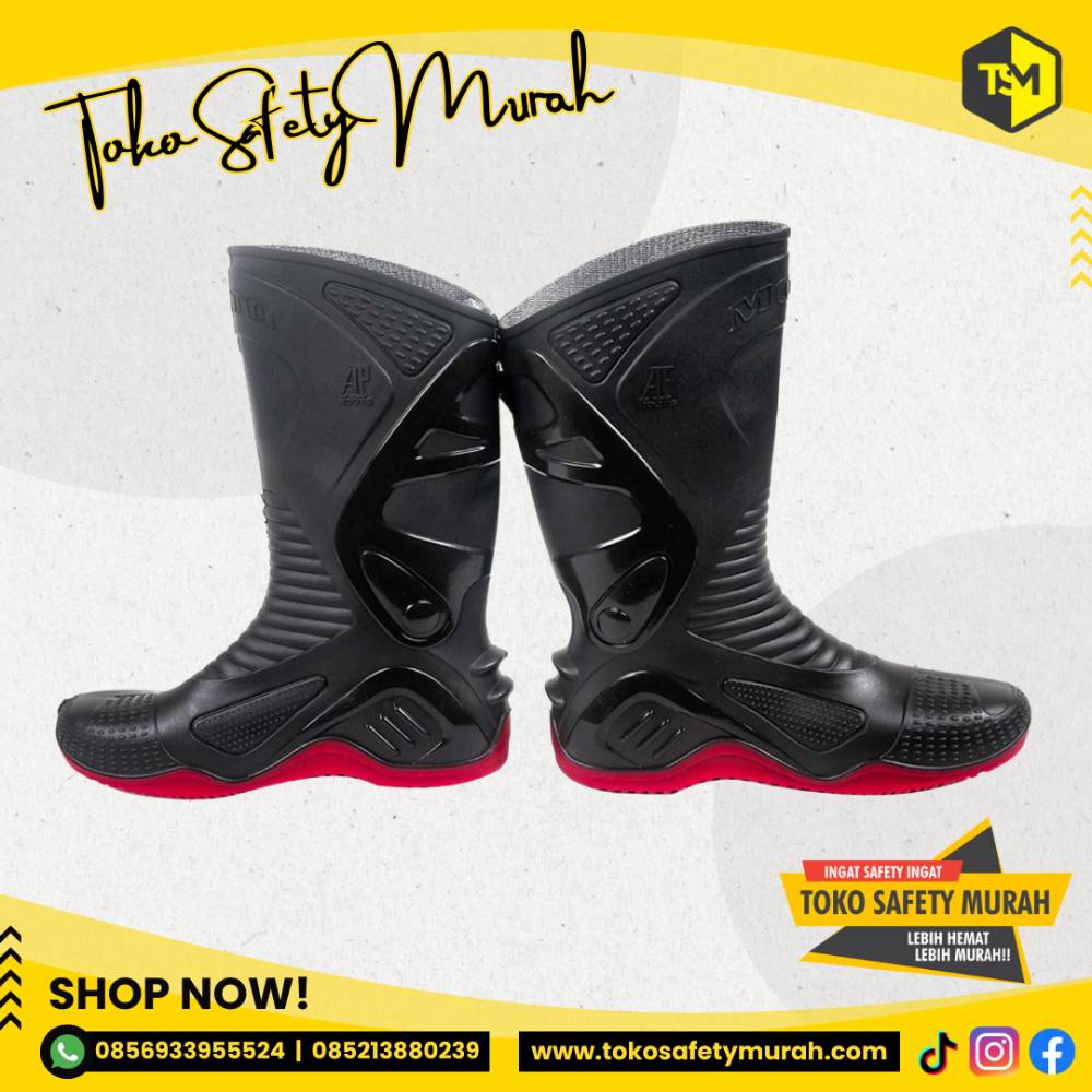 Sepatu Boot AP MOTO 2 / Sepatu Anti Air Size 38-45 - Image 3