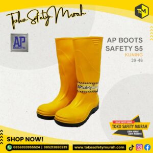 Sepatu Boot AP Safety S5 Toe Cap Steel Toe / ASLI AP Boots Kuning Size 39-43 Yellow #Jual Alat Pelindung Diri APD Alat Keselamatan Kerja K3