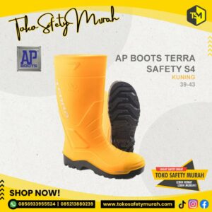Sepatu Boot Safety AP Boot Terra S4 Steel Toe Cap / ORIGINAL Boots Kuning Ujung Besi Baja Kerja Proyek #Jual Alat Pelindung Diri APD Alat Keselamatan Kerja K3