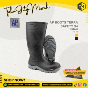 Sepatu Boots PVC Safety Hitam Tinggi AP Safety S4 Size 39-43