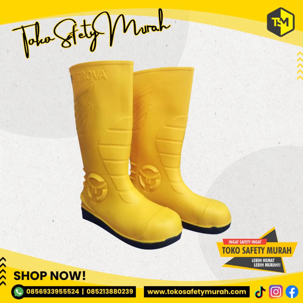 Sepatu Boot Safety Petrova Steel Toe Cap Midsole Besi Boots Toecap - Image 5