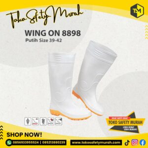 Sepatu Boot Putih Panjang Tinggi Lentur Lembut Tahan Air Perikanan