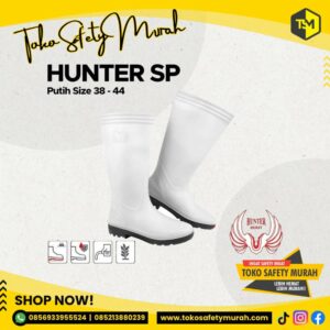 Sepatu Boots Karet Tinggi Putih Sepatu Boot Hunter SP Putih Size 44