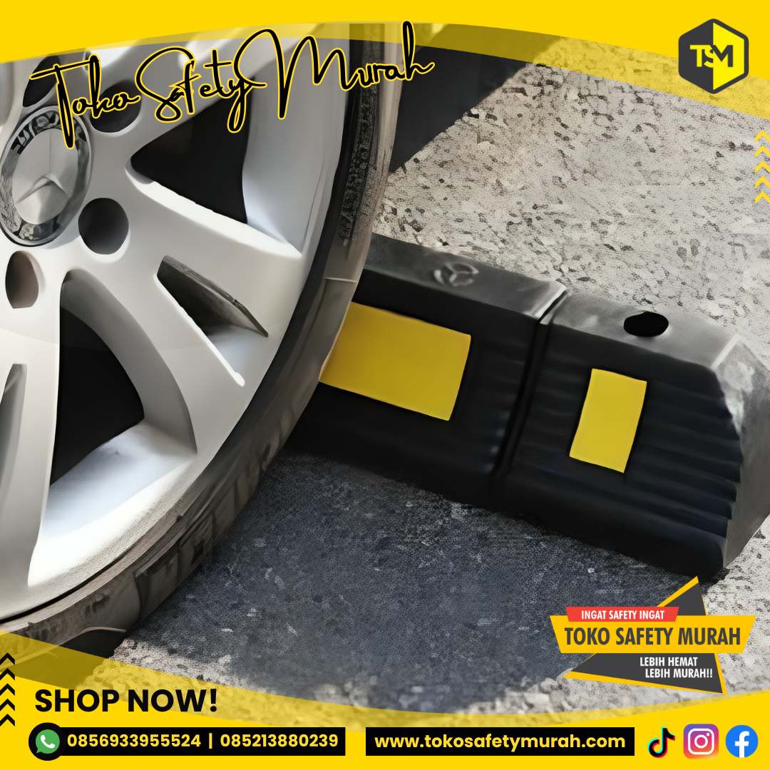 Wheel Stopper Rubber STOP / Karet Pengganjal Ban Mobil / Ganjal Roda Parkiran Garasi / Penahan ganjalan / Car Stop - Image 2