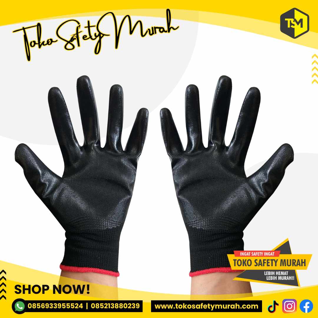 Sarung Tangan Karet Palmfit Nylon PU Palm Fit Glove Polyester Safety Gloves