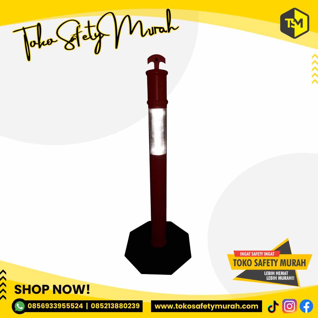 Stick Cone Alas Karet Rubber Single Scotlight Tiang Pembatas Jalan - Image 5