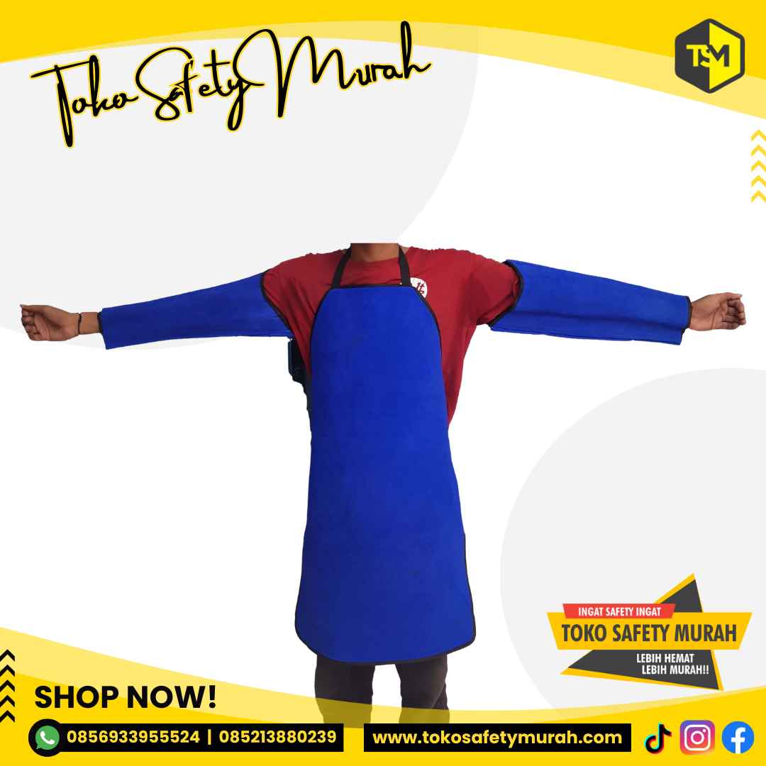 Apron Las Set Pelindung Kulit Badan+Tangan / Seragam Baju Las Safety - Image 3