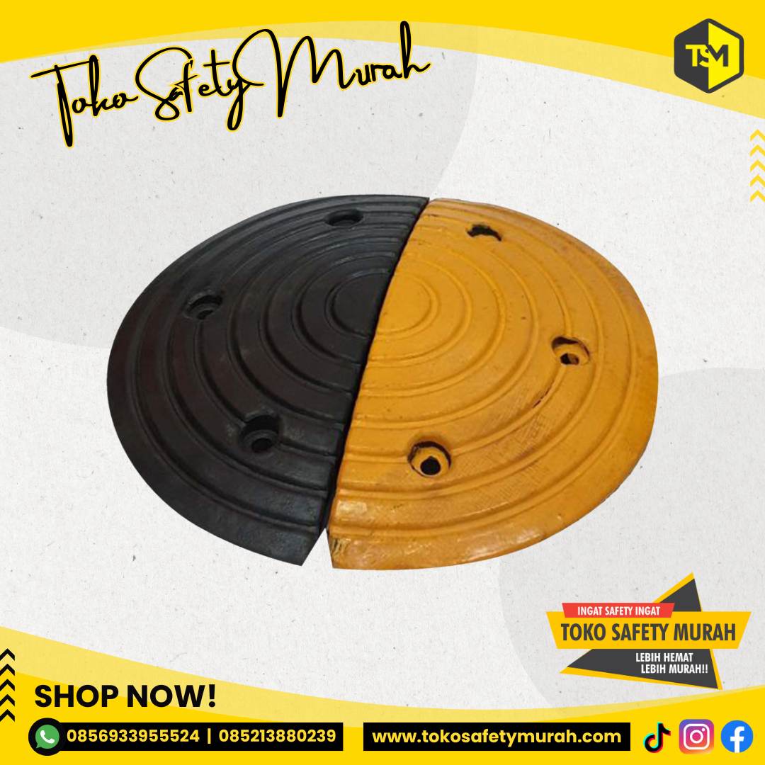 Speed Bump End Cap / Speedbumb End Cup Lebar Besar / Penutup Ujung Kepala Polisi Tidur Rubber Karet Padat Speed Bumb