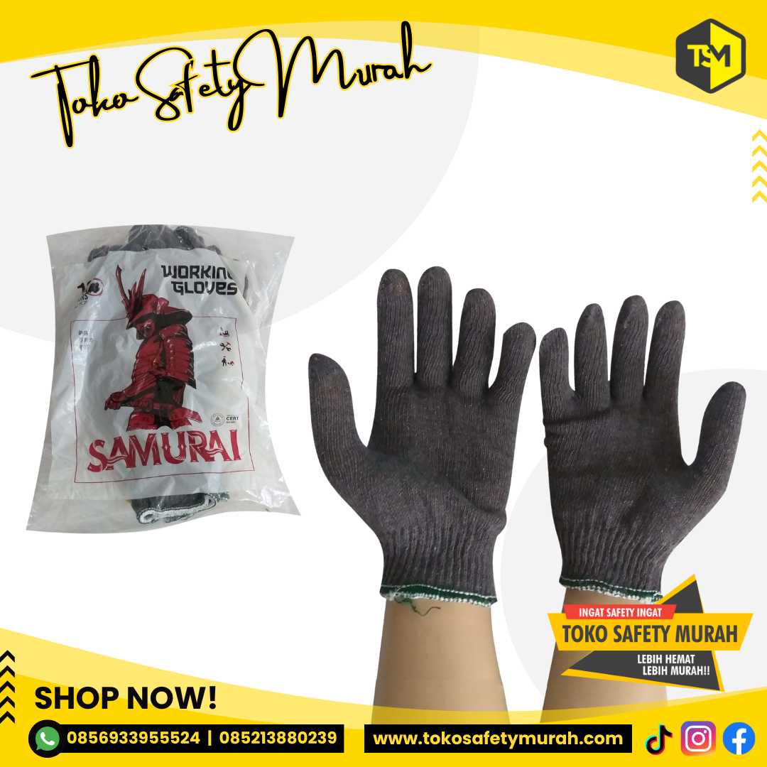 Sarung Tangan Benang 3 Abu Sarung Tangan Tukang Proyek Murah