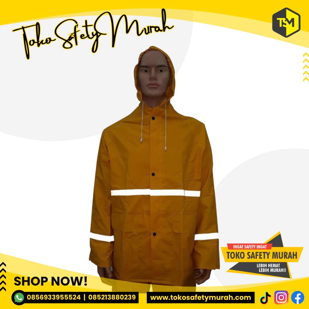 Baju Jas Hujan Setelan Baju Celana / Rainsuit Safety Scotlight K3 Proyek Motor bahan Kuat Anti Air - Image 3
