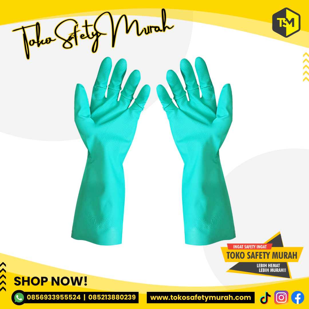 Sarung Tangan Rubberex Karet Nitril Tahan Asam Kimia SuperNitrile RNF 15 Super Nitrile RNF15 Safety Gloves #Jual Alat Pelindung Diri APD Alat Keselamatan Kerja K3 - Image 2