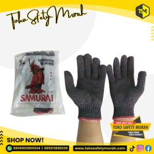 Sarung Tangan Safety Glove Rajut Tukang Abu Benang 6 (12 pasang)