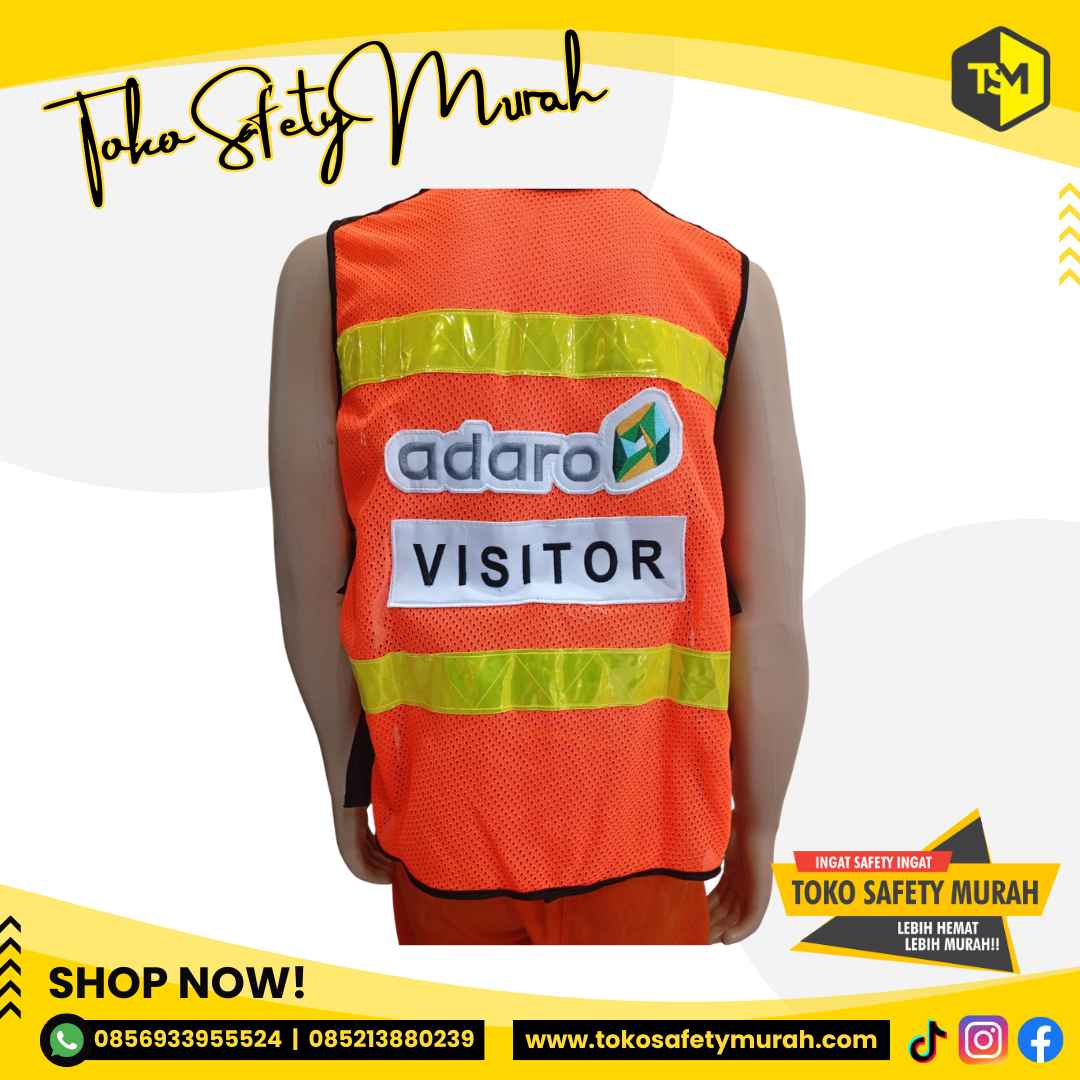 Rompi Jaring Safety 6K Custom Logo | Rompi Kerja Proyek & Lapangan – Bahan Tebal & Nyaman - Image 2