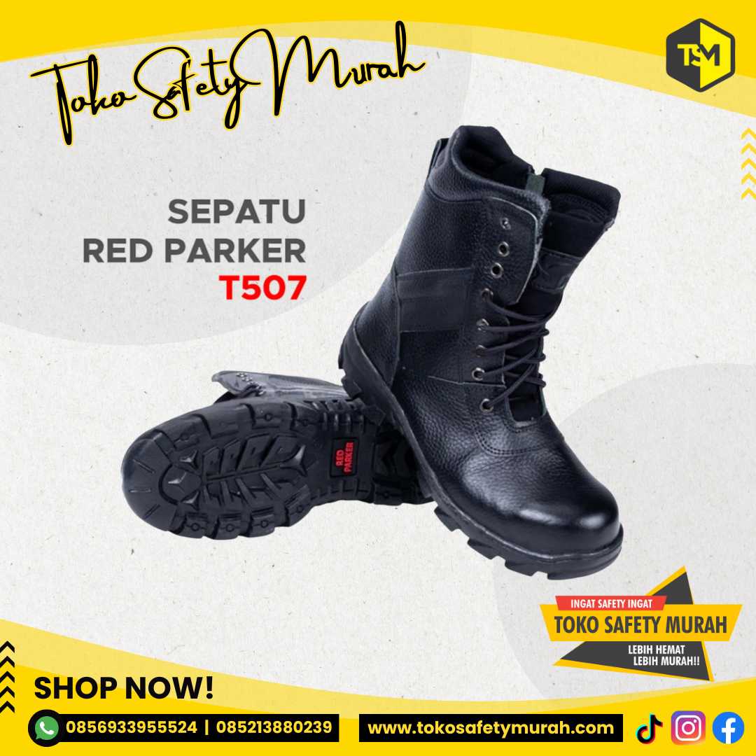 Sepatu Safety Boot / Safety Shoes Red Parker T507 Size 44-45 - Image 2
