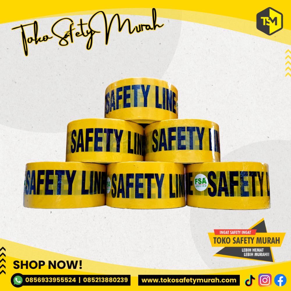 Garis Polisi Baricade Tulisan SAFETY LINE 3 inch 300 meter Police Line Barricade Tape Kuning Hitam Pembatas Jalan Galian Proyek - Image 9