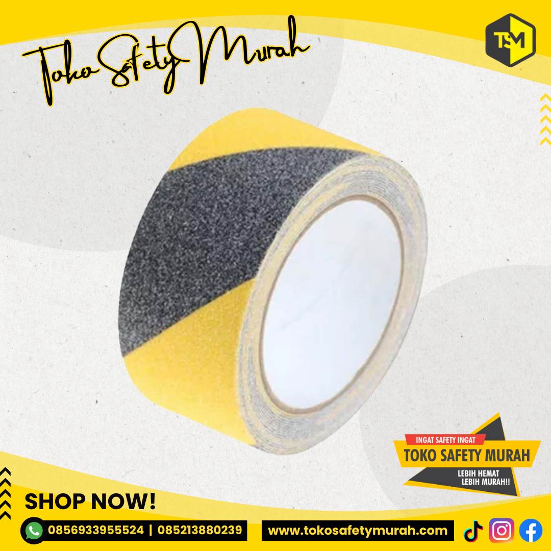 Anti Slip Tape Lakban Safety Anti Licin Kuning Hitam - Image 3