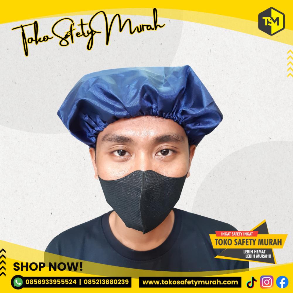 Tutupan Penutup Kepala Disposable Hair Caps Hair Net Hairnet - Hitam - Image 6