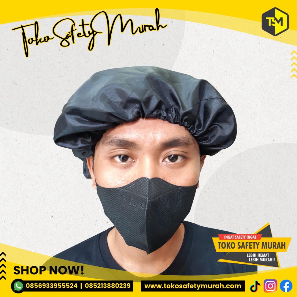 Tutupan Penutup Kepala Disposable Hair Caps Hair Net Hairnet - Hitam