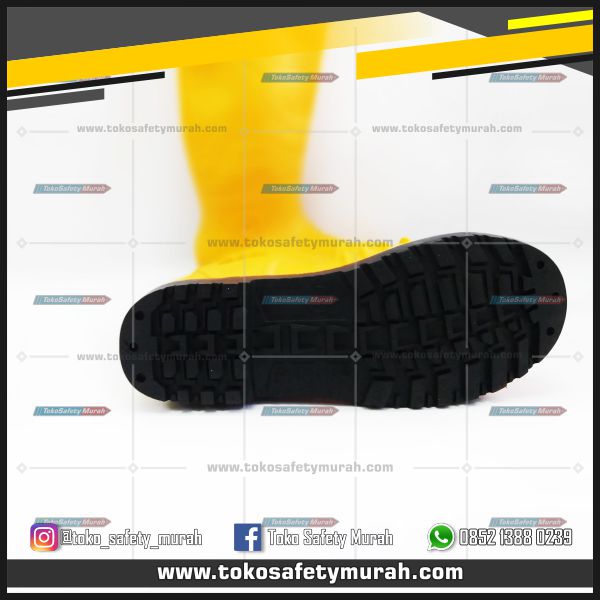 Sepatu Boot Safety Ergos / Safety Boots Yellow Steel Toe Bahan PVC Ujung Besi Baja #Jual Alat Pelindung Diri APD Alat Keselamatan Kerja K3 - Image 5