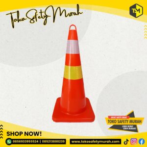 Safety Traffic Cone 70 cm Orange Rubber / Kerucut Lalu Lintas Segitiga Pembatas Jalan Karet 70cm Murah