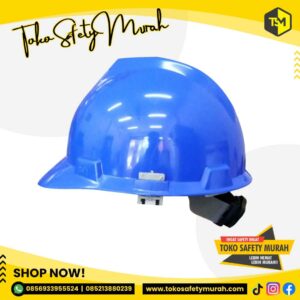 Helm Proyek SNI Safety Tebal AAA Biru + Sarang Putar Fastrack + Tali Dagu #Jual Alat Pelindung Diri APD Alat Keselamatan Kerja K3