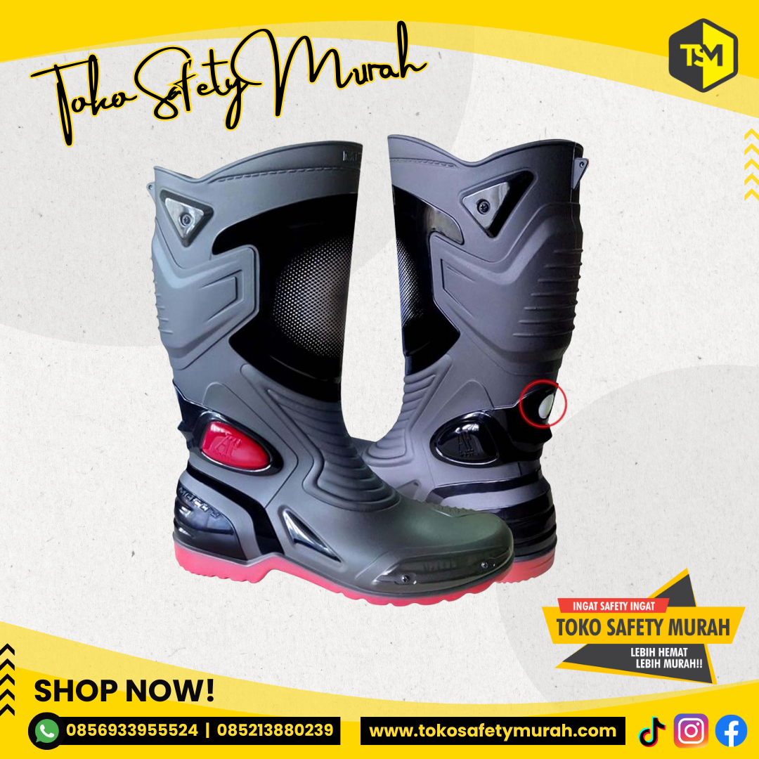 Sepatu Karet PVC Anti Tembus Air Banjir Hujan AP BOOTS MOTO 3 MOTO3 #Jual Alat Pelindung Diri APD Alat Keselamatan Kerja K3 - Image 3