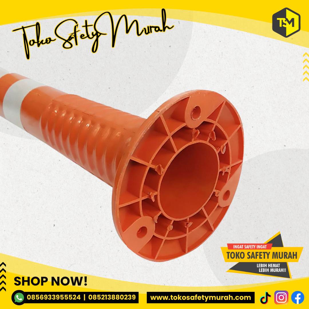 T Top Bullard Lentur Stick Cone 75 cm / T Top Bollard Rubber / Safety Pembatas Jalan Karet 75cm - Image 4